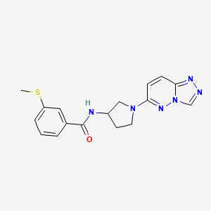 molecular formula C17H18N6OS B2910105 N-(1-([1,2,4]triazolo[4,3-b]pyridazin-6-yl)pyrrolidin-3-yl)-3-(methylthio)benzamide CAS No. 2034610-90-5