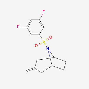 molecular formula C14H15F2NO2S B2910106 (1R,5S)-8-((3,5-difluorophenyl)sulfonyl)-3-methylene-8-azabicyclo[3.2.1]octane CAS No. 2319788-47-9