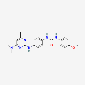 molecular formula C21H24N6O2 B2910124 1-(4-((4-(Dimethylamino)-6-methylpyrimidin-2-yl)amino)phenyl)-3-(4-methoxyphenyl)urea CAS No. 923251-46-1