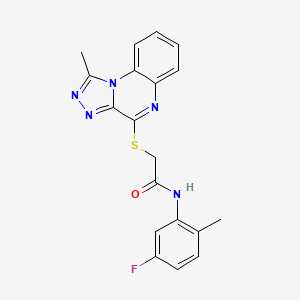 molecular formula C19H16FN5OS B2910141 N-(5-fluoro-2-methylphenyl)-2-((1-methyl-[1,2,4]triazolo[4,3-a]quinoxalin-4-yl)thio)acetamide CAS No. 1358192-34-3