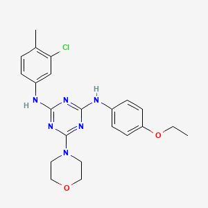 molecular formula C22H25ClN6O2 B2910143 N2-(3-chloro-4-methylphenyl)-N4-(4-ethoxyphenyl)-6-morpholino-1,3,5-triazine-2,4-diamine CAS No. 899997-07-0