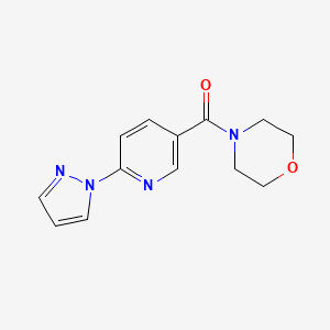 molecular formula C13H14N4O2 B2910144 morpholino[6-(1H-pyrazol-1-yl)-3-pyridinyl]methanone CAS No. 321533-74-8