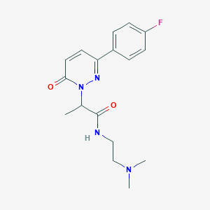 molecular formula C17H21FN4O2 B2910145 N-(2-(dimethylamino)ethyl)-2-(3-(4-fluorophenyl)-6-oxopyridazin-1(6H)-yl)propanamide CAS No. 1203344-60-8