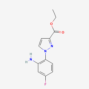 molecular formula C12H12FN3O2 B2910148 Ethyl 1-(2-amino-4-fluorophenyl)pyrazole-3-carboxylate CAS No. 2248401-63-8