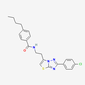 molecular formula C23H23ClN4OS B2910149 4-butyl-N-(2-(2-(4-chlorophenyl)thiazolo[3,2-b][1,2,4]triazol-6-yl)ethyl)benzamide CAS No. 894035-75-7