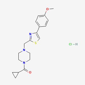 Cyclopropyl(4-((4-(4-methoxyphenyl)thiazol-2-yl)methyl)piperazin-1-yl)methanone hydrochloride