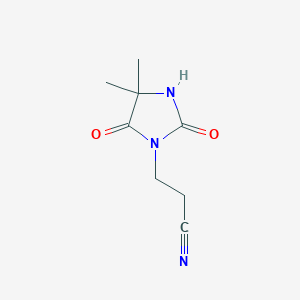 molecular formula C8H11N3O2 B2910152 3-(4,4-Dimethyl-2,5-dioxoimidazolidin-1-yl)propanenitrile CAS No. 27430-50-8