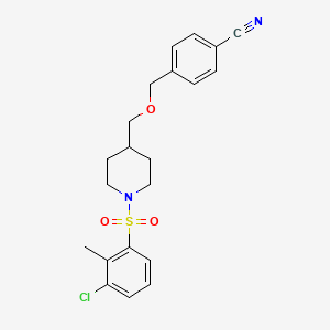 4-(((1-((3-Chloro-2-methylphenyl)sulfonyl)piperidin-4-yl)methoxy)methyl)benzonitrile