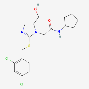 N-cyclopentyl-2-(2-((2,4-dichlorobenzyl)thio)-5-(hydroxymethyl)-1H-imidazol-1-yl)acetamide