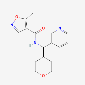 molecular formula C16H19N3O3 B2910181 5-methyl-N-(pyridin-3-yl(tetrahydro-2H-pyran-4-yl)methyl)isoxazole-4-carboxamide CAS No. 2034541-65-4