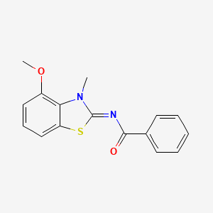 molecular formula C16H14N2O2S B2910202 N-(4-甲氧基-3-甲基-1,3-苯并噻唑-2-亚基)苯甲酰胺 CAS No. 441291-15-2