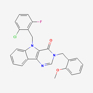 molecular formula C25H19ClFN3O2 B2910222 5-(2-chloro-6-fluorobenzyl)-3-(2-methoxybenzyl)-3H-pyrimido[5,4-b]indol-4(5H)-one CAS No. 1031624-94-8