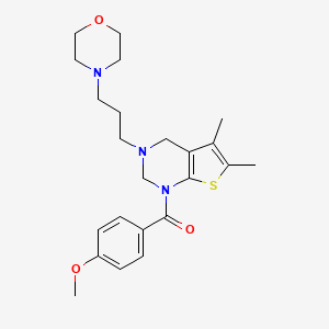 (5,6-dimethyl-3-(3-morpholinopropyl)-3,4-dihydrothieno[2,3-d]pyrimidin-1(2H)-yl)(4-methoxyphenyl)methanone