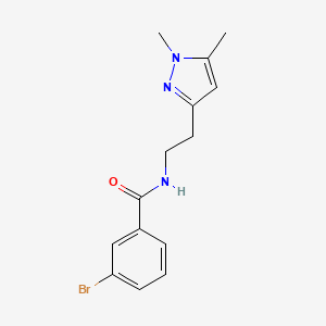 molecular formula C14H16BrN3O B2910230 3-bromo-N-(2-(1,5-dimethyl-1H-pyrazol-3-yl)ethyl)benzamide CAS No. 2034283-77-5