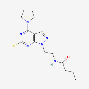 N-(2-(6-(methylthio)-4-(pyrrolidin-1-yl)-1H-pyrazolo[3,4-d]pyrimidin-1-yl)ethyl)butyramide