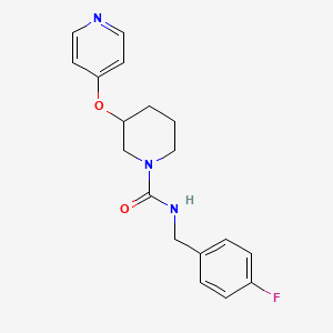 molecular formula C18H20FN3O2 B2910233 N-(4-fluorobenzyl)-3-(pyridin-4-yloxy)piperidine-1-carboxamide CAS No. 2034525-64-7