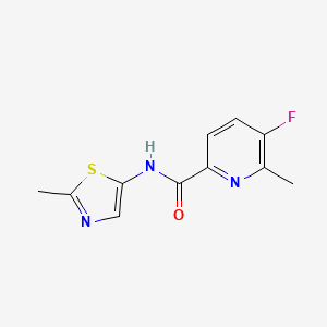 molecular formula C11H10FN3OS B2910238 5-Fluoro-6-methyl-N-(2-methyl-1,3-thiazol-5-yl)pyridine-2-carboxamide CAS No. 2415516-97-9