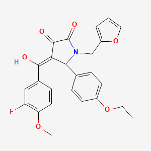 molecular formula C25H22FNO6 B2910239 5-(4-ethoxyphenyl)-4-(3-fluoro-4-methoxybenzoyl)-1-(2-furylmethyl)-3-hydroxy-1,5-dihydro-2H-pyrrol-2-one CAS No. 618073-28-2