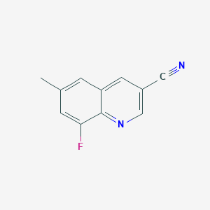 molecular formula C11H7FN2 B2910240 8-Fluoro-6-methylquinoline-3-carbonitrile CAS No. 1597983-90-8
