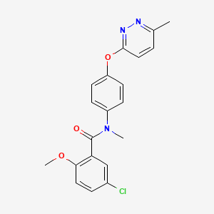 molecular formula C20H18ClN3O3 B2910241 5-chloro-2-methoxy-N-methyl-N-(4-((6-methylpyridazin-3-yl)oxy)phenyl)benzamide CAS No. 1207047-33-3