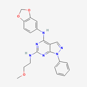 N4-(benzo[d][1,3]dioxol-5-yl)-N6-(2-methoxyethyl)-1-phenyl-1H-pyrazolo[3,4-d]pyrimidine-4,6-diamine