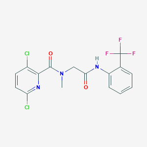 molecular formula C16H12Cl2F3N3O2 B2910248 3,6-dichloro-N-methyl-N-[2-oxo-2-[2-(trifluoromethyl)anilino]ethyl]pyridine-2-carboxamide CAS No. 1110944-82-5