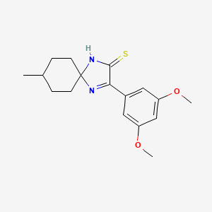 molecular formula C17H22N2O2S B2910251 3-(3,5-Dimethoxyphenyl)-8-methyl-1,4-diazaspiro[4.5]dec-3-ene-2-thione CAS No. 899936-44-8