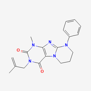 molecular formula C19H21N5O2 B2910257 1-methyl-3-(2-methylprop-2-enyl)-9-phenyl-7,8-dihydro-6H-purino[7,8-a]pyrimidine-2,4-dione CAS No. 848674-59-9