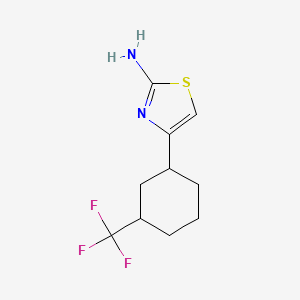 molecular formula C10H13F3N2S B2910258 4-[3-(Trifluoromethyl)cyclohexyl]-1,3-thiazol-2-amine CAS No. 1566835-01-5