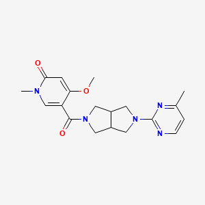 4-Methoxy-1-methyl-5-[2-(4-methylpyrimidin-2-yl)-1,3,3a,4,6,6a-hexahydropyrrolo[3,4-c]pyrrole-5-carbonyl]pyridin-2-one