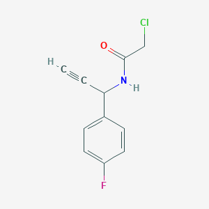molecular formula C11H9ClFNO B2910268 2-Chloro-N-[1-(4-fluorophenyl)prop-2-ynyl]acetamide CAS No. 2411274-47-8
