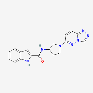 molecular formula C18H17N7O B2910275 N-(1-([1,2,4]triazolo[4,3-b]pyridazin-6-yl)pyrrolidin-3-yl)-1H-indole-2-carboxamide CAS No. 2034537-73-8