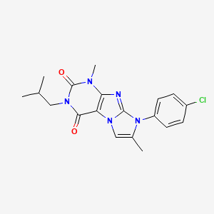 8-(4-chlorophenyl)-1,7-dimethyl-3-(2-methylpropyl)-1H,2H,3H,4H,8H-imidazo[1,2-g]purine-2,4-dione