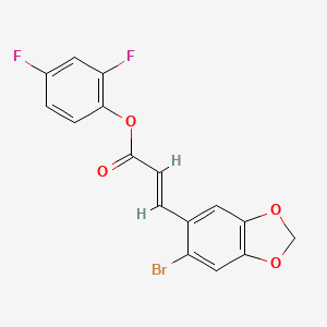 molecular formula C16H9BrF2O4 B2910288 (2,4-difluorophenyl) (E)-3-(6-bromo-1,3-benzodioxol-5-yl)prop-2-enoate CAS No. 478259-08-4