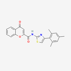 molecular formula C22H18N2O3S B2910291 N-(4-mesitylthiazol-2-yl)-4-oxo-4H-chromene-2-carboxamide CAS No. 361478-45-7