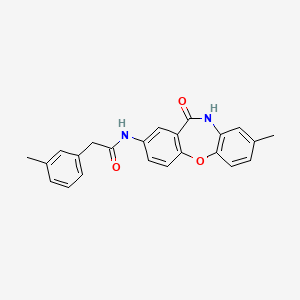 molecular formula C23H20N2O3 B2910295 N-(8-methyl-11-oxo-10,11-dihydrodibenzo[b,f][1,4]oxazepin-2-yl)-2-(3-methylphenyl)acetamide CAS No. 922109-45-3
