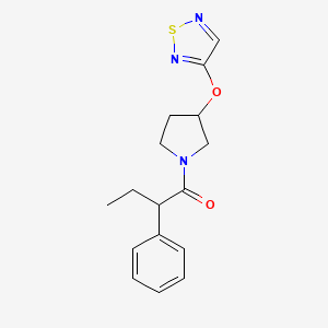 molecular formula C16H19N3O2S B2910299 1-(3-((1,2,5-Thiadiazol-3-yl)oxy)pyrrolidin-1-yl)-2-phenylbutan-1-one CAS No. 2320897-42-3