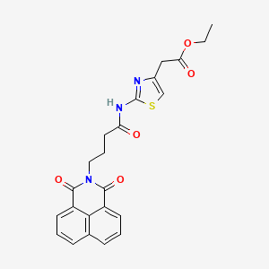 molecular formula C23H21N3O5S B2910303 ethyl 2-(2-(4-(1,3-dioxo-1H-benzo[de]isoquinolin-2(3H)-yl)butanamido)thiazol-4-yl)acetate CAS No. 500198-92-5