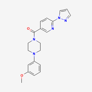 molecular formula C20H21N5O2 B2910305 1-(3-methoxyphenyl)-4-[6-(1H-pyrazol-1-yl)pyridine-3-carbonyl]piperazine CAS No. 1251704-73-0