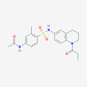 molecular formula C21H25N3O4S B2910309 N-(3-methyl-4-(N-(1-propionyl-1,2,3,4-tetrahydroquinolin-6-yl)sulfamoyl)phenyl)acetamide CAS No. 941986-55-6