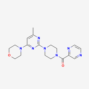 (4-(4-Methyl-6-morpholinopyrimidin-2-yl)piperazin-1-yl)(pyrazin-2-yl)methanone