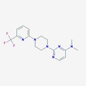 N,N-Dimethyl-2-[4-[6-(trifluoromethyl)pyridin-2-yl]piperazin-1-yl]pyrimidin-4-amine