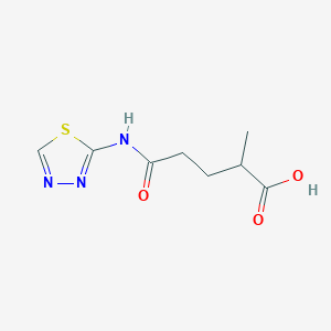 molecular formula C8H11N3O3S B2910335 2-Methyl-4-([1,3,4]thiadiazol-2-ylcarbamoyl)-butyric acid CAS No. 799258-41-6