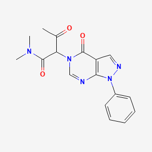 N,N-dimethyl-3-oxo-2-(4-oxo-1-phenyl-1H-pyrazolo[3,4-d]pyrimidin-5(4H)-yl)butanamide