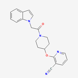 2-((1-(2-(1H-indol-1-yl)acetyl)piperidin-4-yl)oxy)nicotinonitrile