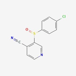 molecular formula C12H7ClN2OS B2910350 3-[(4-Chlorophenyl)sulfinyl]isonicotinonitrile CAS No. 477711-94-7