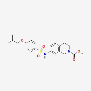 molecular formula C21H26N2O5S B2910355 methyl 7-(4-isobutoxyphenylsulfonamido)-3,4-dihydroisoquinoline-2(1H)-carboxylate CAS No. 1448043-52-4