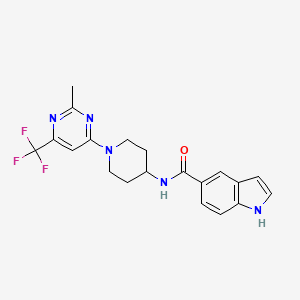 N-(1-(2-methyl-6-(trifluoromethyl)pyrimidin-4-yl)piperidin-4-yl)-1H-indole-5-carboxamide