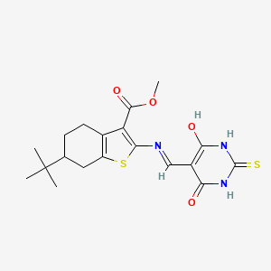 methyl 6-(tert-butyl)-2-(((4,6-dioxo-2-thioxotetrahydropyrimidin-5(2H)-ylidene)methyl)amino)-4,5,6,7-tetrahydrobenzo[b]thiophene-3-carboxylate