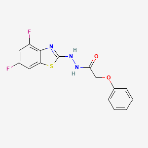 molecular formula C15H11F2N3O2S B2910364 N'-(4,6-difluoro-1,3-benzothiazol-2-yl)-2-phenoxyacetohydrazide CAS No. 851988-51-7